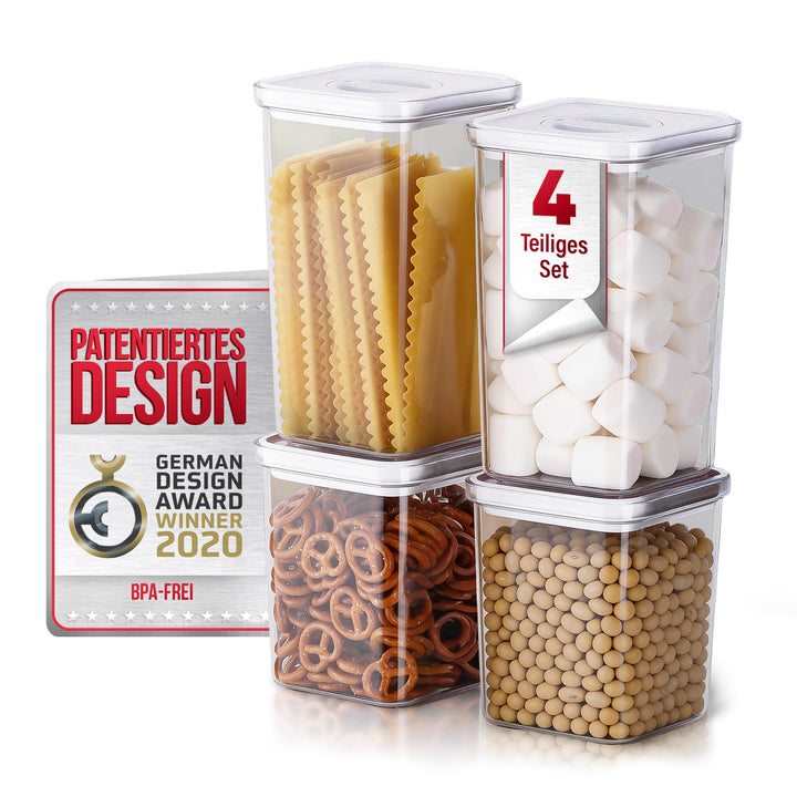 Neoflam® Vorratsdosen mit Deckel Luftdicht, Vorratsorganizer 4er Set BPA-frei, Vorratsbehälter mit E