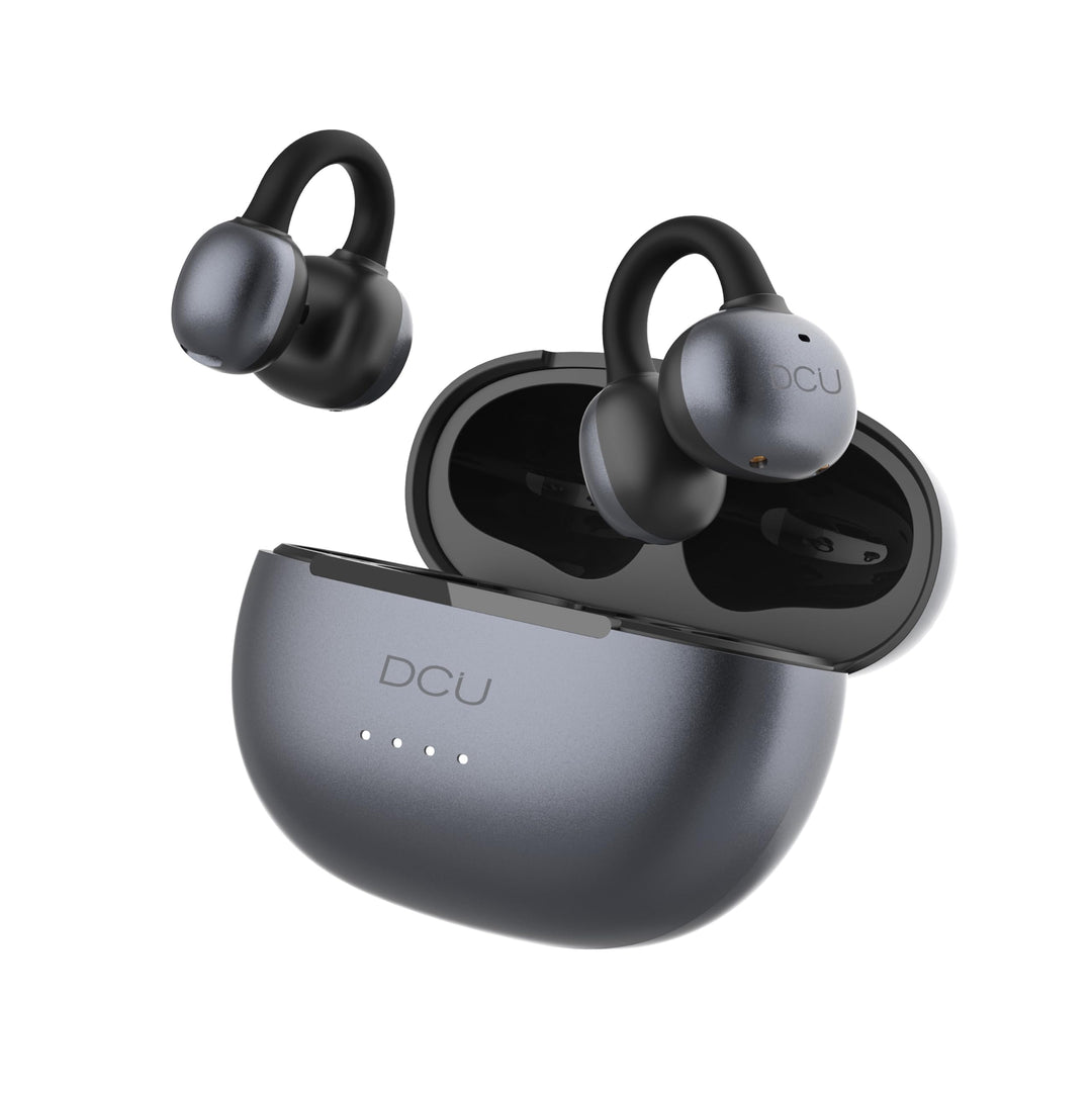 DCU TECNOLOGIC Kabellose Kopfhörer AirClip, Bluetooth 6.0, Open-Ear mit Clip-Design, 20 Stunden Wied