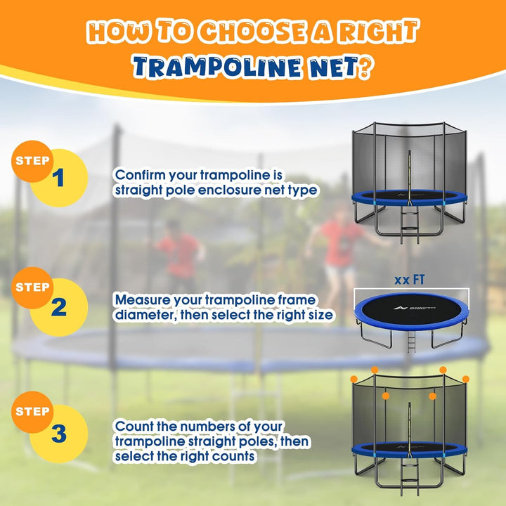 ULTRAPOWER SPORTS Ersatznetz Sicherheitsnetz Trampolinnetz für Trampolin Ø 244 305 366 430 cm 366cm
