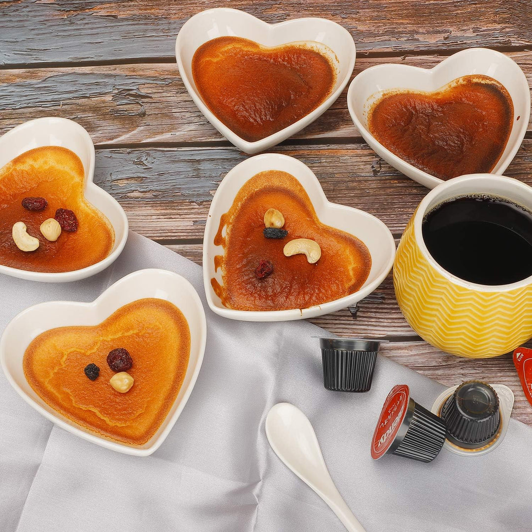 Cute Heart Bowl Dipping 5er-Set, Beilagenschalen aus Keramik, Dessertschale für Obst/EIS/Pudding/Cre