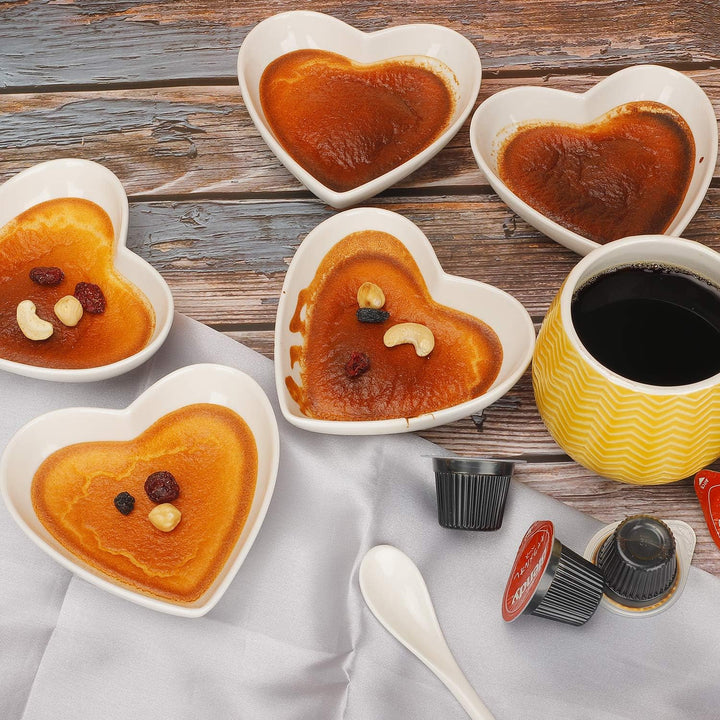 Cute Heart Bowl Dipping 5er-Set, Beilagenschalen aus Keramik, Dessertschale für Obst/EIS/Pudding/Cre