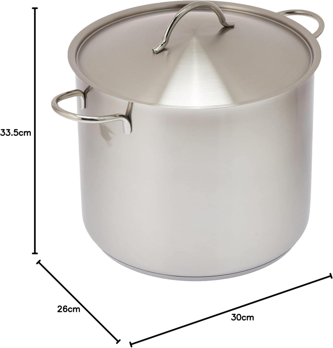 WMF Gemüse- Suppentopf Induktion 28cm, Metalldeckel mit Dampföffnung, Kochtopf gross 14l, Cromargan