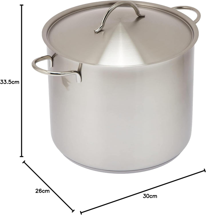 WMF Gemüse- Suppentopf Induktion 28cm, Metalldeckel mit Dampföffnung, Kochtopf gross 14l, Cromargan