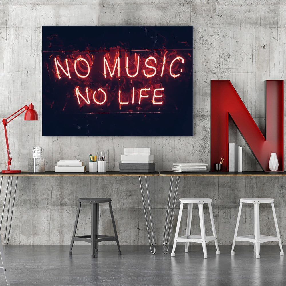 Feeby. Wandbilder - 1 Teilig- 78x118 cm - Bilder Kunstdrucke Deko Panel, TYPOGRAFIE, MUSIK, ROT, 78x