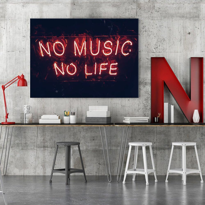Feeby. Wandbilder - 1 Teilig- 78x118 cm - Bilder Kunstdrucke Deko Panel, TYPOGRAFIE, MUSIK, ROT, 78x
