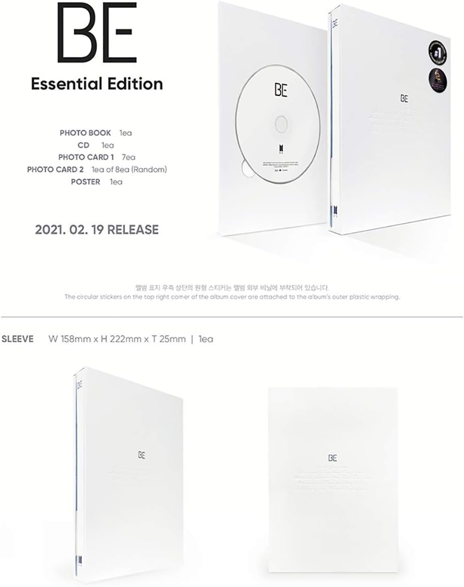 Big Hit Entertainment BTS BE Essential Edition Album PreOrder CD+Poster on Pack+Photobook+Sleeve+Pho