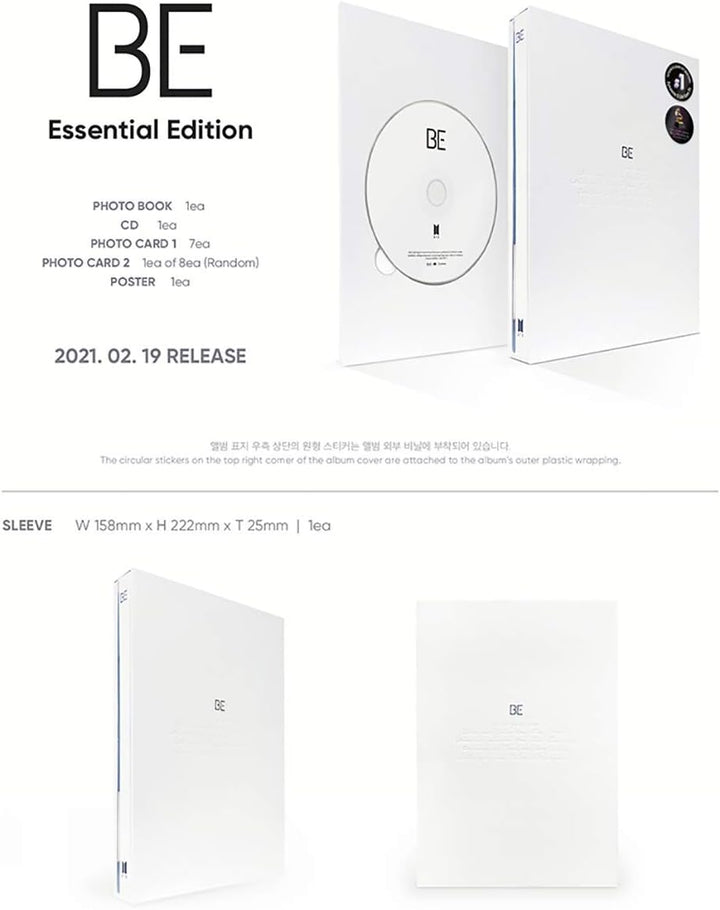 Big Hit Entertainment BTS BE Essential Edition Album PreOrder CD+Poster on Pack+Photobook+Sleeve+Pho