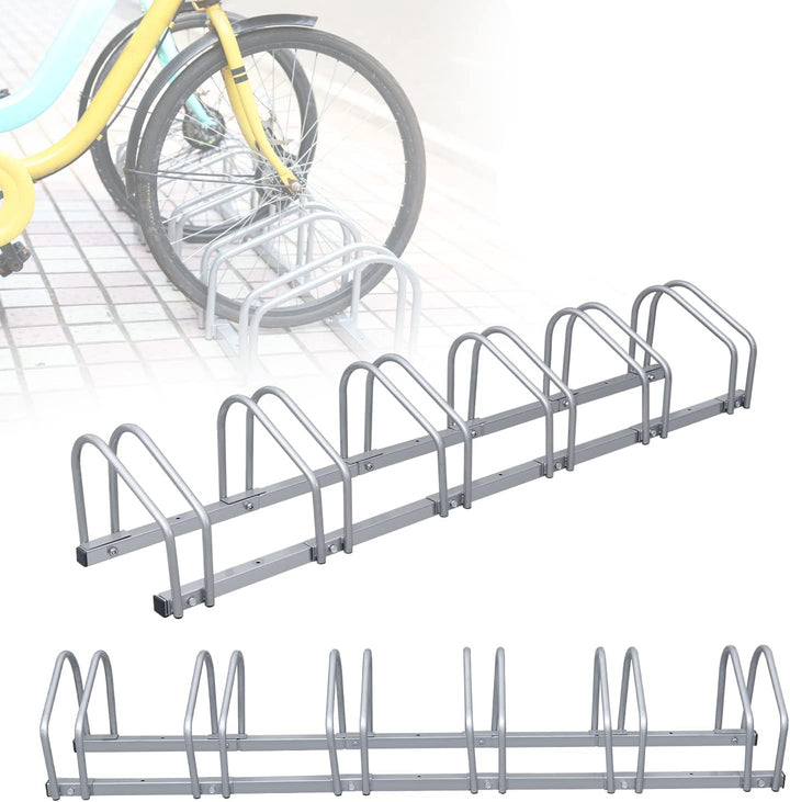 Yakimz Fahrradständer Boden Für 6 Fahrräder, Mehrfachständer, Fahrradhalter Bodenständer, Aufstellst