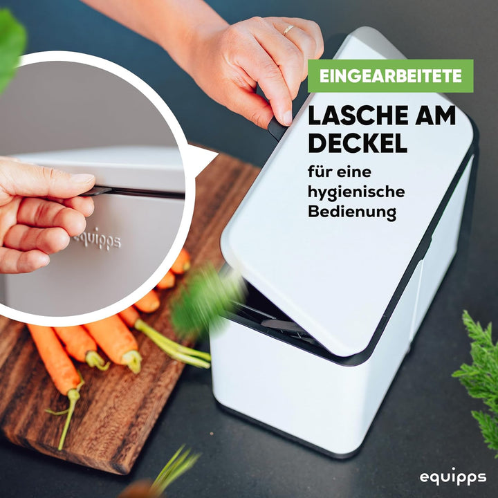 equipps Bio Mülleimer 6L | Komposteimer Küche für Bio Müll & Co | Mülleimer mit Geruchsfilter | Komp