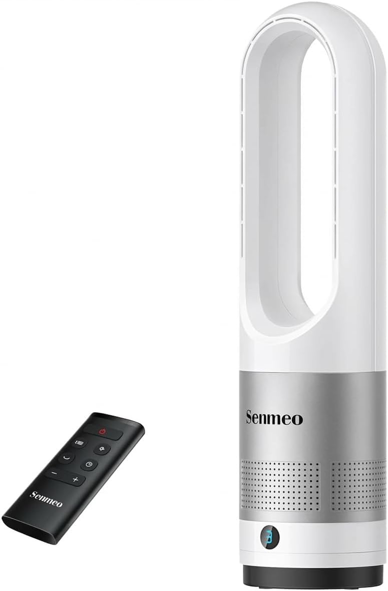 Rotorloser Turmventilator 55 cm | Fernbedienung, 90° Oszillation, 8 Geschwindigkeiten, 9H Timer, LED