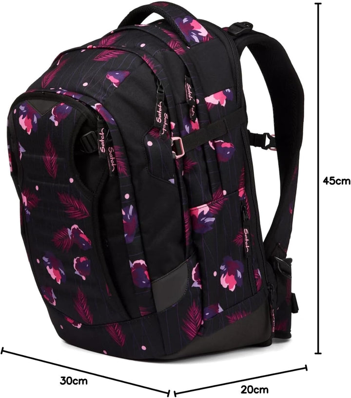 Satch Match Schulrucksack ab 5. Klasse, ergonomisch, erweiterbar auf 35 Liter, standfest, extra Fron