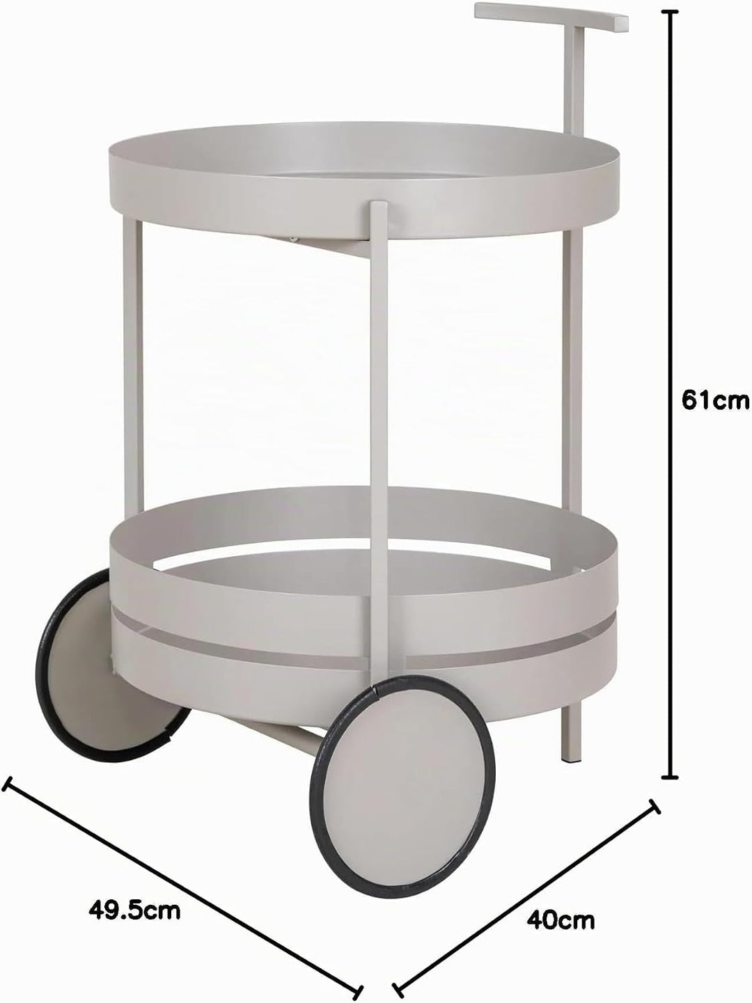 Dezain® Home - Servierwagen mit Rollen Beja – ideal als Barwagen &amp; Küchenwagen – für Küche, Wohn- &amp;