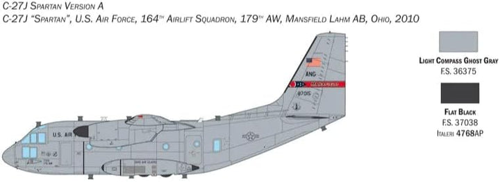 Italeri 1450S 1450S-1:72 C-27J/G.222 “Spartan”, Modellbau, Bausatz, Standmodellbau, Basteln, Hobby,