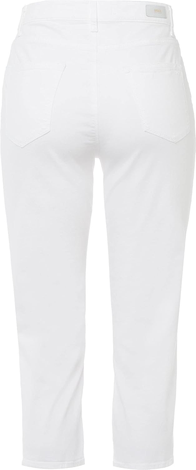 BRAX Damen Style Mary Capri Sommercapri Freizeithose 36 Weiss, 36 Wei&#xDF;