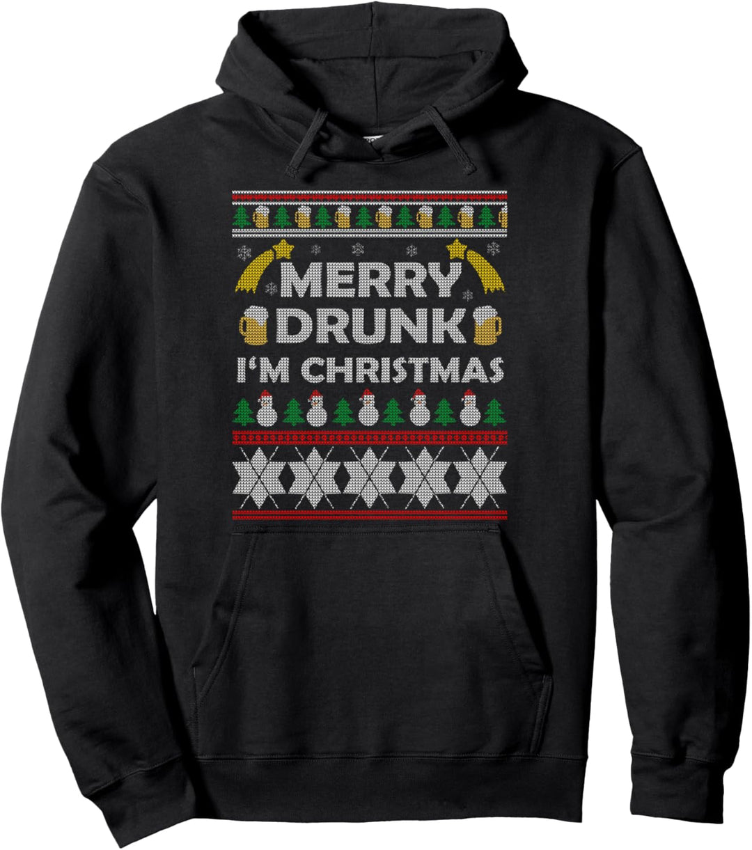 Merry Drunk I'm Christmas Pullover Hoodie