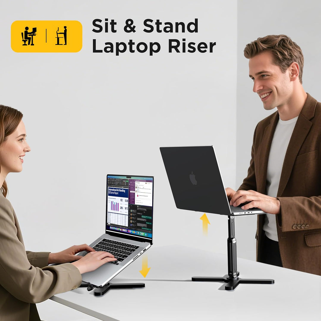 FoldWise X Premium Laptop-Ständer für Schreibtisch - 100% Aluminium, tragbar & 360° drehbar - Höhen-