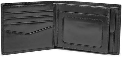 Fossil Herren Ryan Leather Bifold Geldbörse 11,43 cm L x 2,54 cm B x 9,525 cm H Schwarz, Schwarz