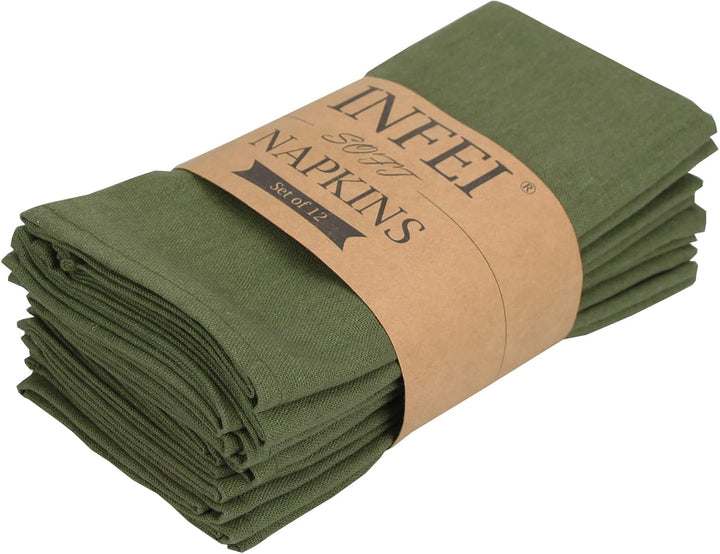 weich Polyester -Leinen gemischt Abendessen Cloth Servietten, 12 Stück (40 x 40 cm), für Veranstaltu