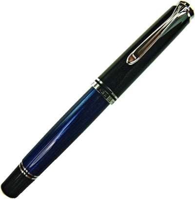 Pelikan Premium M805 Füllfederhalter, Feder F Plume Schwarz/Blau Schwarz / Blau, Schwarz / Blau