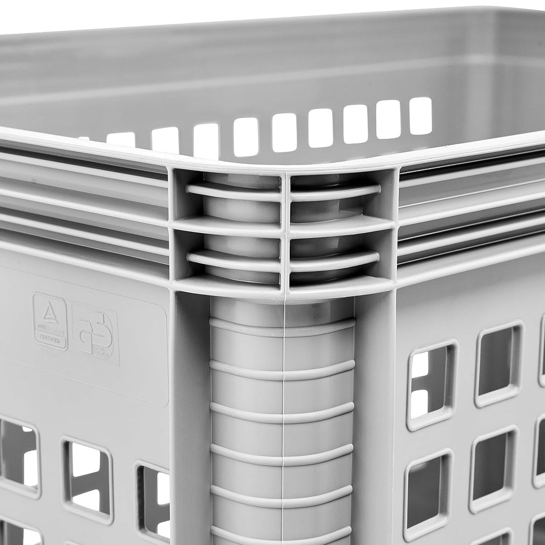 keeeper Transportkorb-Set, 3 x 64 l, Stapelbar, Polypropylen, Robert, Nordic Grey Nordic Grey 3 x 64