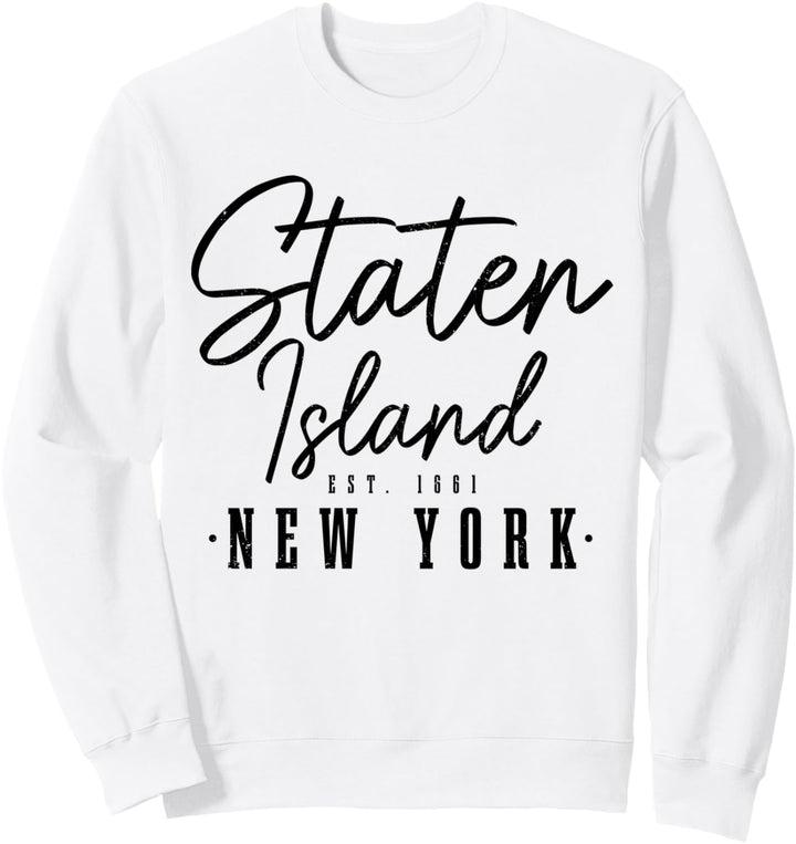 Staten Island Est. 1661 New York NY Vintage USA Souvenir Sweatshirt