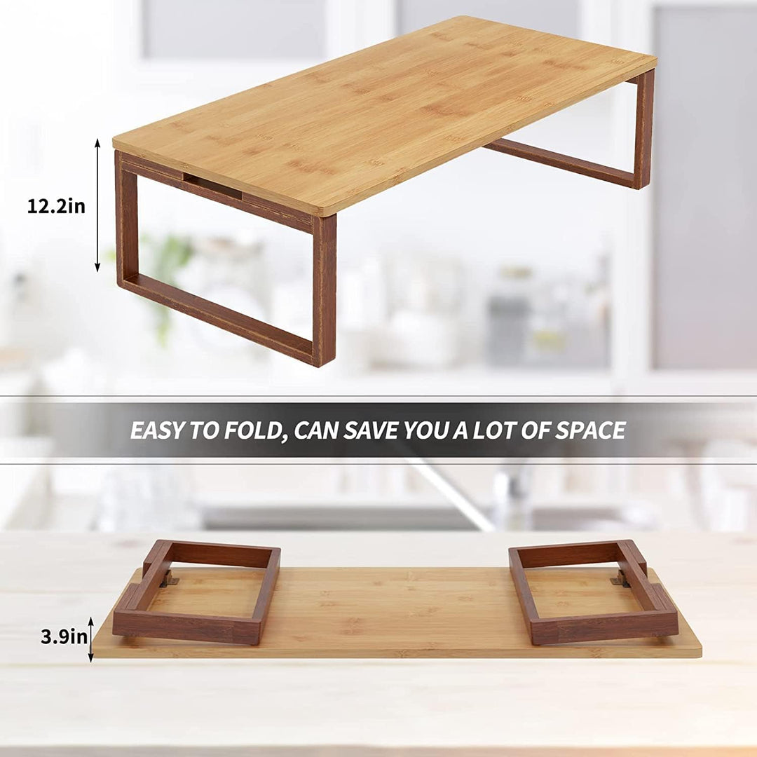 SogesHome Bambus Beistelltisch Couchtisch Kaffeetisch Klappbarer Niedriger Zen Teetisch Bodentisch T