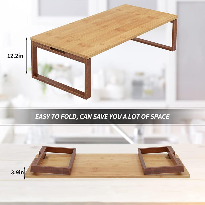 SogesHome Bambus Beistelltisch Couchtisch Kaffeetisch Klappbarer Niedriger Zen Teetisch Bodentisch T