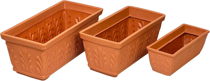 Mein-PFLANZTOPF - Blumentopf Mailand qualitativ hochwertiger Blumenkasten aus Kunststoff in Terrakot