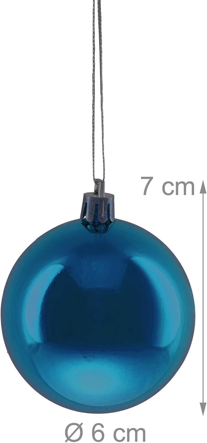 Relaxdays Weihnachtskugeln 100er Set, Weihnachtsdeko, glänzend, Christbaumkugel, Tannenbaumschmuck i