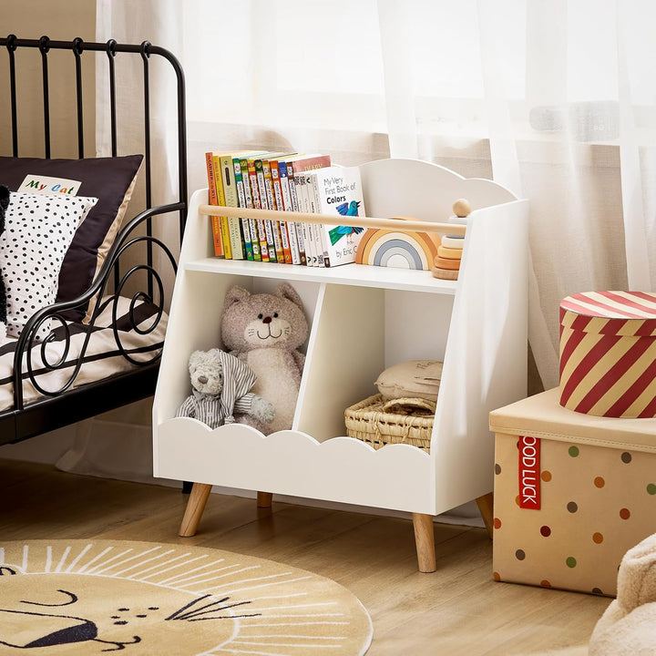 SoBuy Kinderregal mit 3 Fächern Bücherregal Aufbewahrungsregal für Kinder Montessori Regal weiss BHT