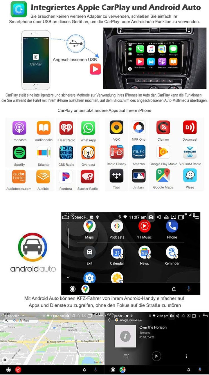 Erisin Android 12 9 Zoll Autoradio Mit Navi GPS für VW Passat Golf 5/6 Touran Skoda Seat Tiguan Jett