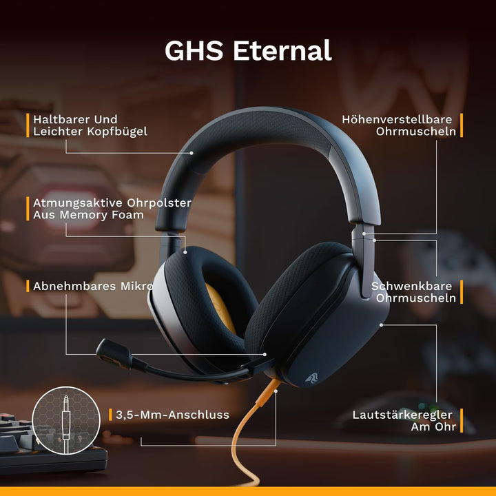 GLORIOUS GHS Eternal – Stereo-Gaming-Headset für PC, PS5, PS4, Xbox, Switch – speziell abgestimmten