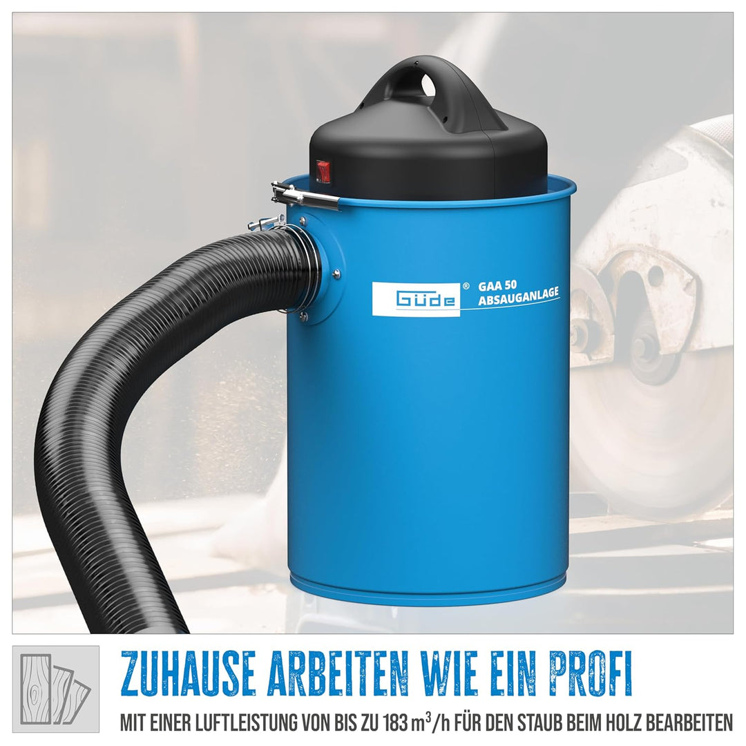 Güde GAA 50 55136, Absauganlage, Blau, 1100 W, 85 Dezibel