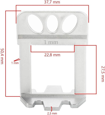 LST Nivelliersystem Set 100x hohe Zuglaschen XL 1mm + 50x Keile Fliesen 12-20mm