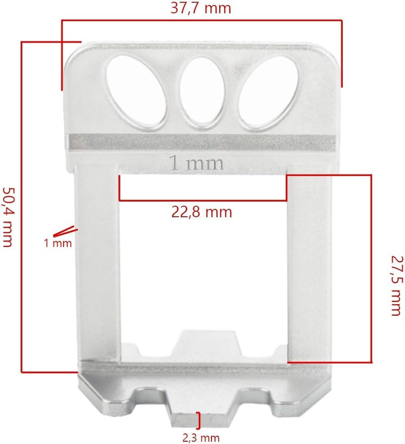 LST Nivelliersystem Set 100x hohe Zuglaschen XL 1mm + 50x Keile Fliesen 12-20mm