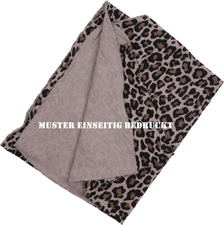 MIRROSI Damen Musselin Halstuch Made in Italy mit Leoprint oder Unifarben – Leichtes Dreieckstuch fü