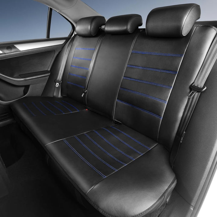 TOYOUN Kunstleder Sitzbezüge Auto Set Universal Klassisch Autositzbezüge Sitzschoner Auto Schonbezug