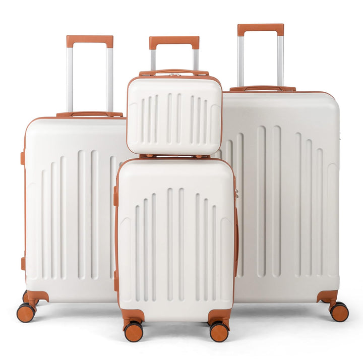 LALAHO Kofferset 4 teilig Hartschale mit Kosmetikkoffer, Koffer Set 4 Stück aus ABS, Reisekoffer mit