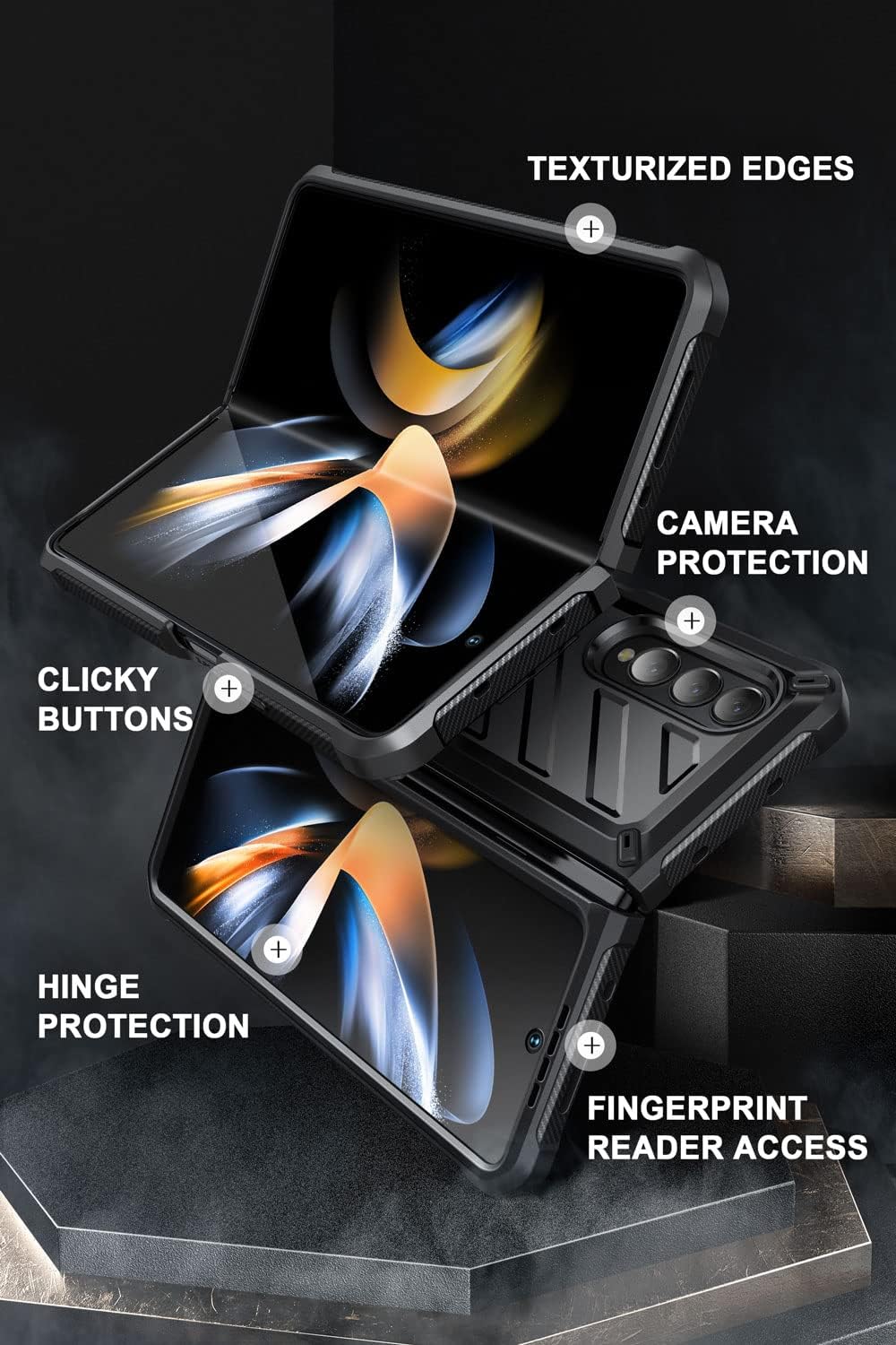 SupCase Hülle für Samsung Galaxy Z Fold 4 5G (2022), Bumper Case Robust Handyhülle Premium Schutzhül