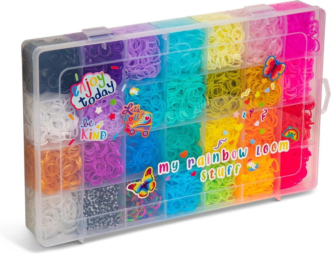 BANDAI – Rainbow Loom Treasure Trove – Kreatives DIY-Armband-Kit – 11.000 Gummibänder, Zubehör & Auf