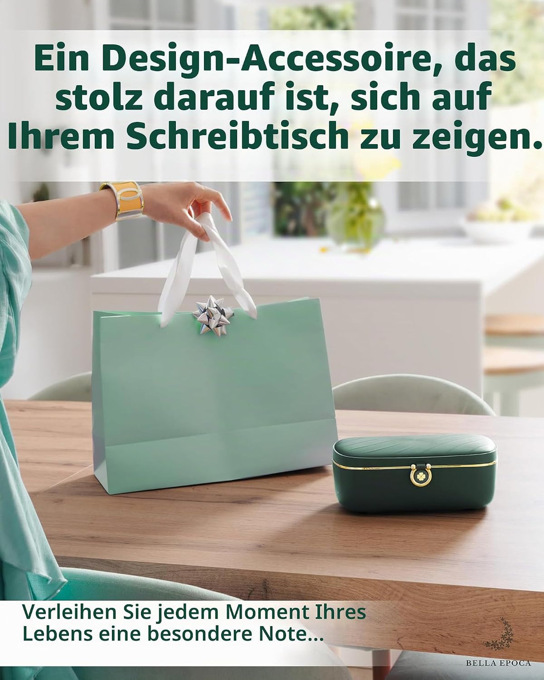 Bella Epoca® Tragbarer elektrischer Speisewärmer, eine elegante beheizbare Lunchbox (900 ml/45 W/220
