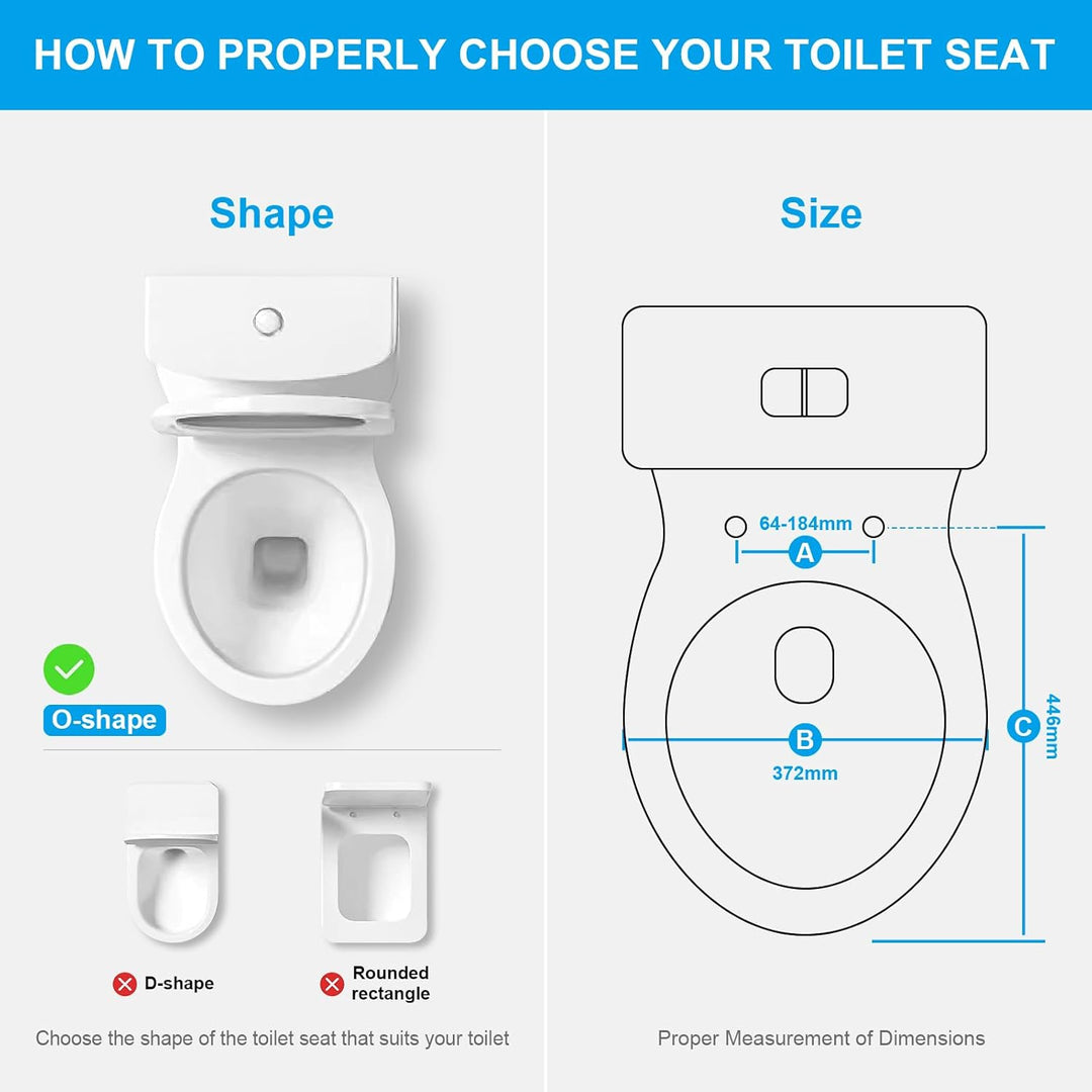 Ibergrif Toilettendeckel mit Absenkautomatik O WC Sitz Einfache Montage und Sauber,Klodeckel Quick-R