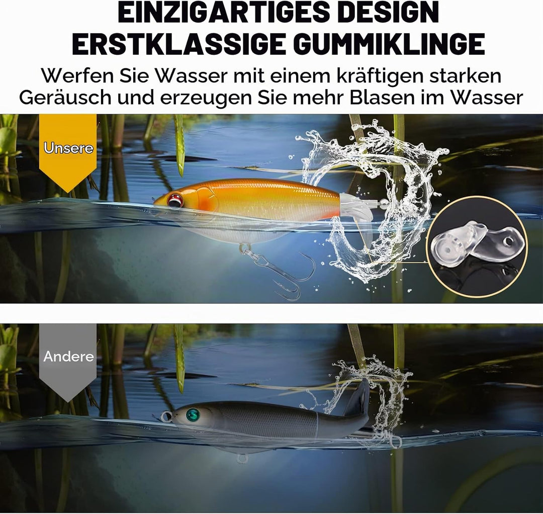 TRUSCEND Top Water Angelköder, Whopper Angelköder für Süsswasser oder Salzwasser, schwimmende Köder