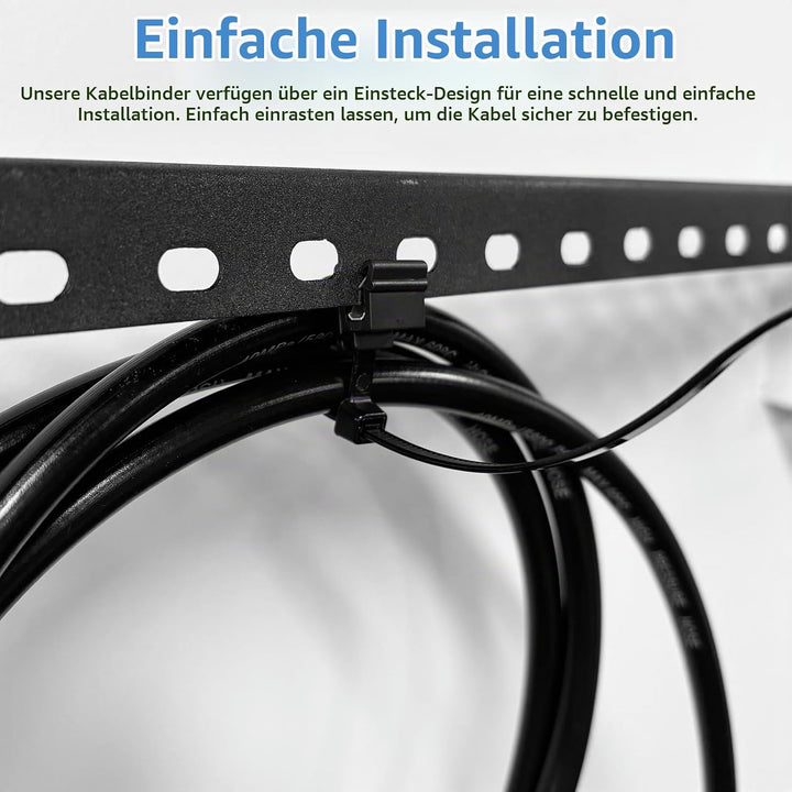 Kabelbinder mit Clip Kabelbinderhalter - 20X PV Kabelbinder UV Beständig mit Clip, Kabelbinder mit R