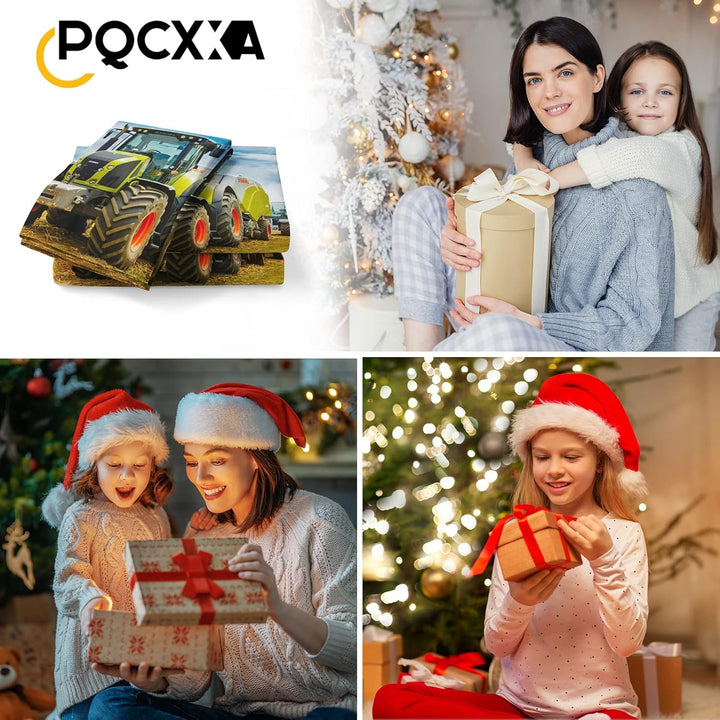 PQCXXA Traktor kinderbettwäsche 140x200cm,3-teilig Grün Traktor Bettwäsche-Set mit Reissverschluss u