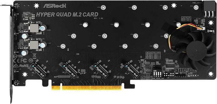 ASRock Hyper Quad M.2 PCIE GEN4X16 NVME 4XM.2 64GB/S
