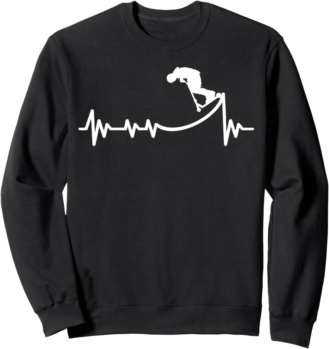 Tretroller Stuntscooter Herzschlag Stuntroller Stunt-Scooter Sweatshirt