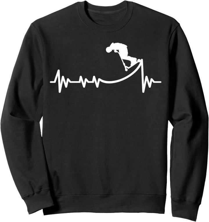 Tretroller Stuntscooter Herzschlag Stuntroller Stunt-Scooter Sweatshirt