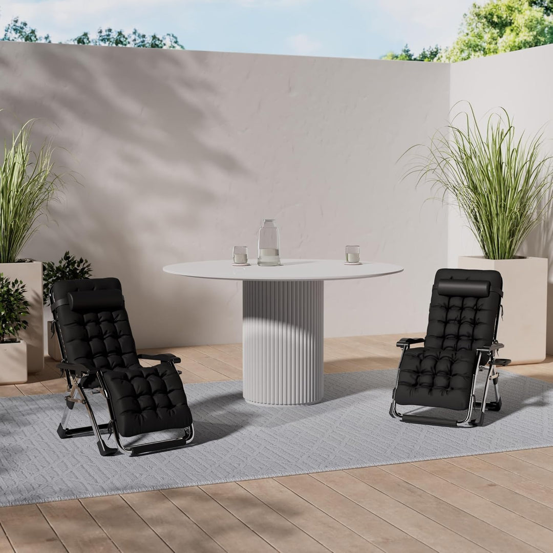 Sonnenliege Klappbar, Liegestuhl, Extra gross Gartenliege, für Patio-Garten-Strand-Pool, mit Kissen-