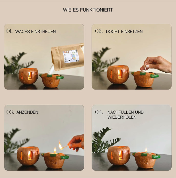 KLAYFUL Kerzensand mit Docht 400g Kerzenwachs Perlen aus pflanzlichem Wachs – Einfaches Candle Makin